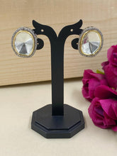 Two Tone Polish Victorian Uncut Polki Studs For Women By Gehna Shop Stud Earrings